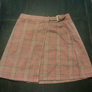 Plaid wrap skirt